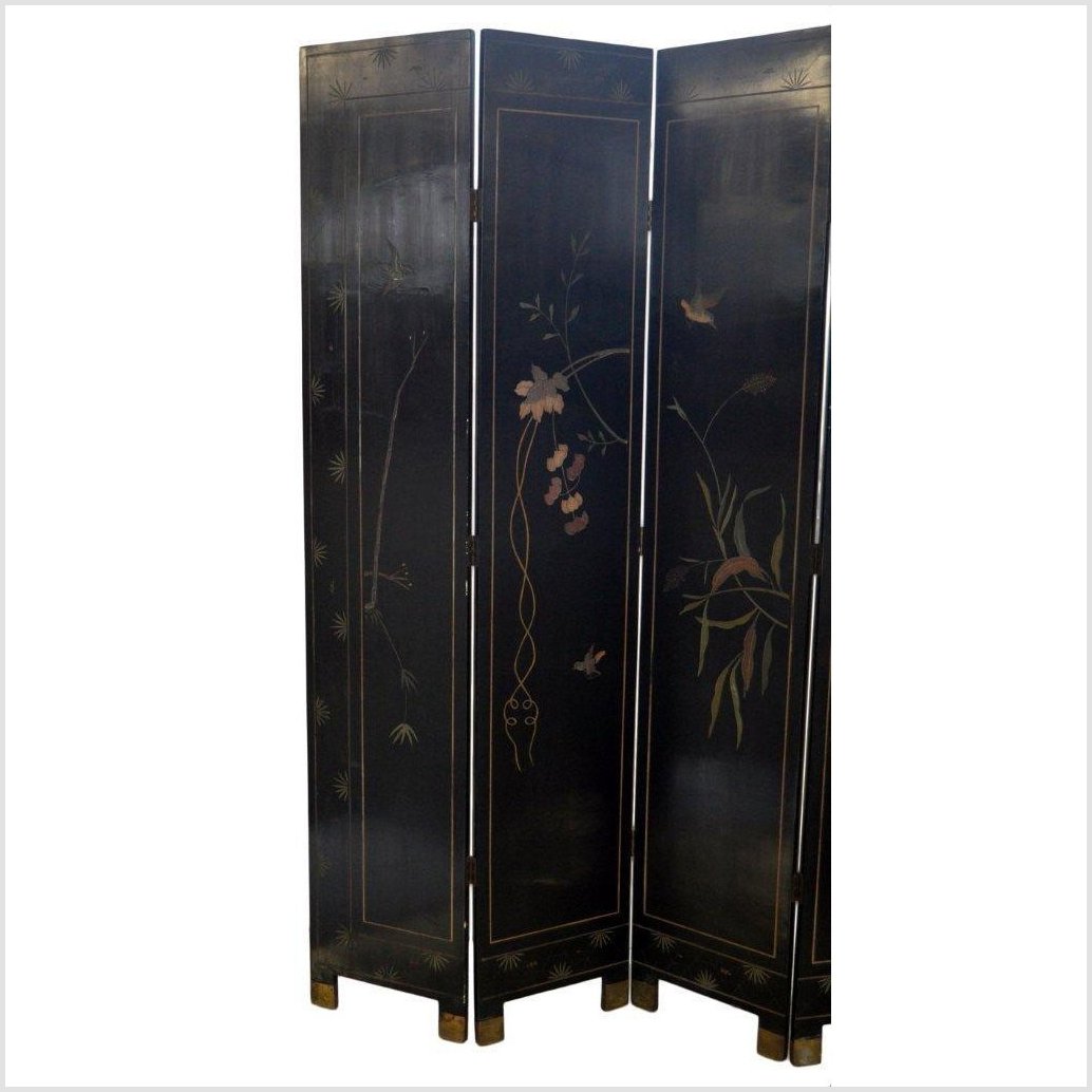 6-Panel Screen Depicting Cranes in Gold, Jade and Black Tones-YN2789-16. Asian & Chinese Furniture, Art, Antiques, Vintage Home Décor for sale at FEA Home