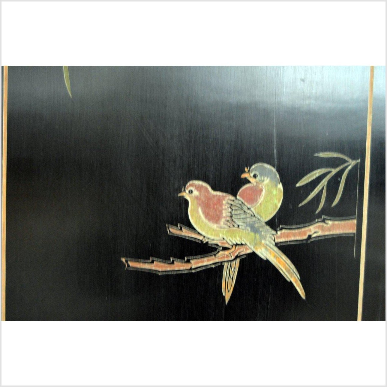 6-Panel Screen Depicting Cranes in Gold, Jade and Black Tones-YN2789-17. Asian & Chinese Furniture, Art, Antiques, Vintage Home Décor for sale at FEA Home