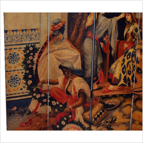 4-Panel Screen Depicting Middle Eastern Women-YN2793 / YN2853-3. Asian & Chinese Furniture, Art, Antiques, Vintage Home Décor for sale at FEA Home