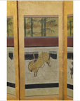 4-Panel Gold Screen Painted with Bamboo and Horses-5. Asian & Chinese Furniture, Art, Antiques, Vintage Home Décor for sale at FEA Home