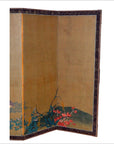 4-Panel Gold Screen with Chinoiseries of Flowers and Plants-4. Asian & Chinese Furniture, Art, Antiques, Vintage Home Décor for sale at FEA Home