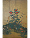 4-Panel Gold Screen with Chinoiseries of Flowers and Plants-6. Asian & Chinese Furniture, Art, Antiques, Vintage Home Décor for sale at FEA Home