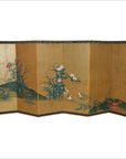4-Panel Gold Screen with Chinoiseries of Flowers and Plants-1. Asian & Chinese Furniture, Art, Antiques, Vintage Home Décor for sale at FEA Home