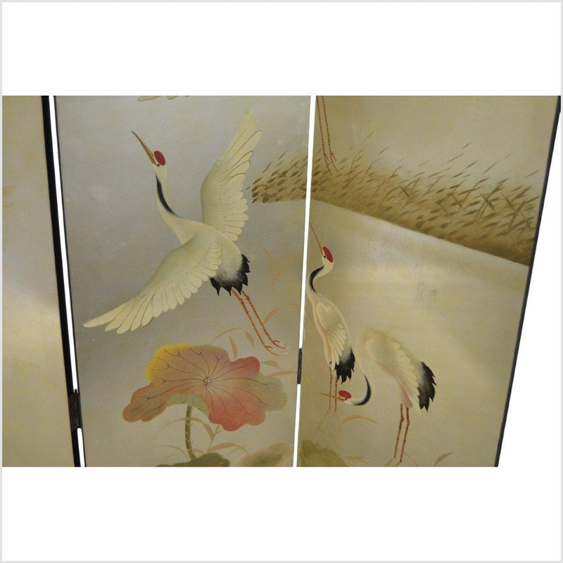4-Panel Multi-Color Scalloped Screen with Flock of Cranes-YN2805-6. Asian & Chinese Furniture, Art, Antiques, Vintage Home Décor for sale at FEA Home