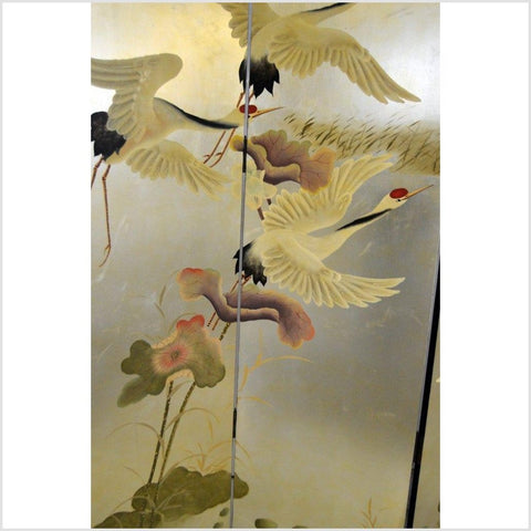 4-Panel Multi-Color Scalloped Screen with Flock of Cranes-YN2805-9. Asian & Chinese Furniture, Art, Antiques, Vintage Home Décor for sale at FEA Home