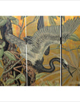 4-Panel Screen with Herons and Gold, Black and Green Tones-2. Asian & Chinese Furniture, Art, Antiques, Vintage Home Décor for sale at FEA Home
