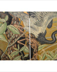 4-Panel Screen with Herons and Gold, Black and Green Tones-5. Asian & Chinese Furniture, Art, Antiques, Vintage Home Décor for sale at FEA Home
