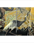 4-Panel Screen with Herons and Gold, Black and Green Tones-6. Asian & Chinese Furniture, Art, Antiques, Vintage Home Décor for sale at FEA Home