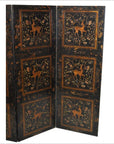 4-Panel Gilt Lacquered Screen with Deer and Floral Design-2. Asian & Chinese Furniture, Art, Antiques, Vintage Home Décor for sale at FEA Home
