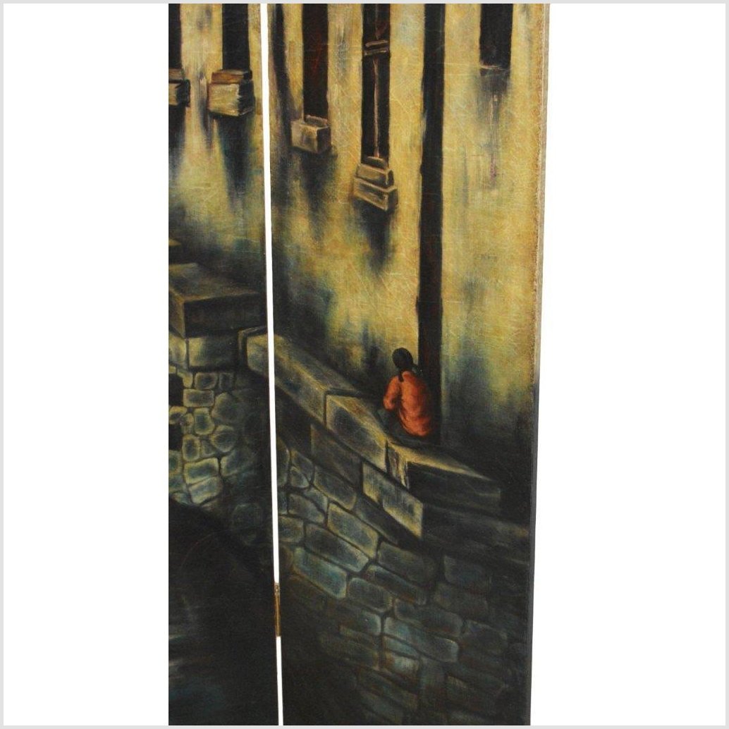 Vintage 4-Panel Painted Screen-4. Asian & Chinese Furniture, Art, Antiques, Vintage Home Décor for sale at FEA Home