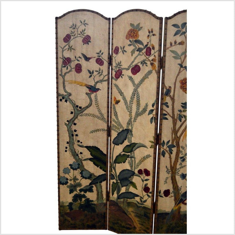 4-Panel Scalloped Style Screen Designed with Trees and Flowers-YN2843-3. Asian & Chinese Furniture, Art, Antiques, Vintage Home Décor for sale at FEA Home