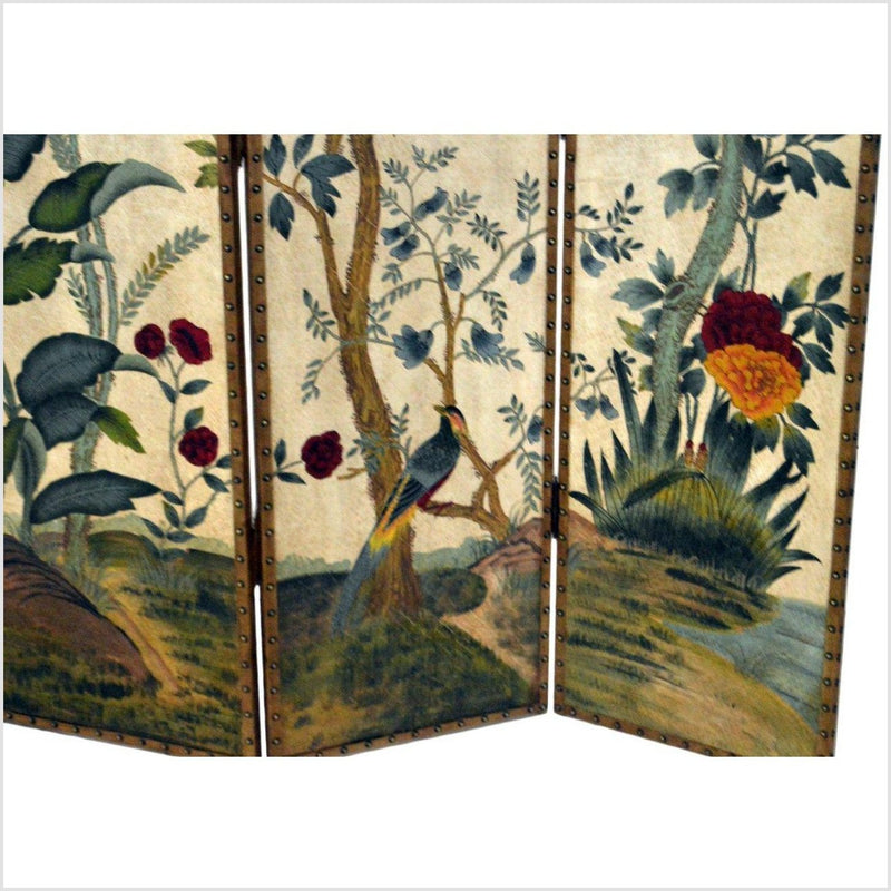 4-Panel Scalloped Style Screen Designed with Trees and Flowers-YN2843-5. Asian & Chinese Furniture, Art, Antiques, Vintage Home Décor for sale at FEA Home