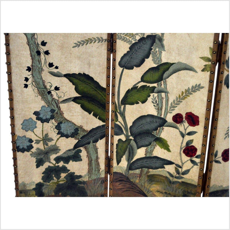 4-Panel Scalloped Style Screen Designed with Trees and Flowers-YN2843-7. Asian & Chinese Furniture, Art, Antiques, Vintage Home Décor for sale at FEA Home