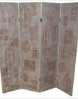 4-Panel Screen with Chinese Maker's Mark Stamps-1. Asian & Chinese Furniture, Art, Antiques, Vintage Home Décor for sale at FEA Home