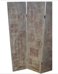 4-Panel Screen with Chinese Maker's Mark Stamps-7. Asian & Chinese Furniture, Art, Antiques, Vintage Home Décor for sale at FEA Home