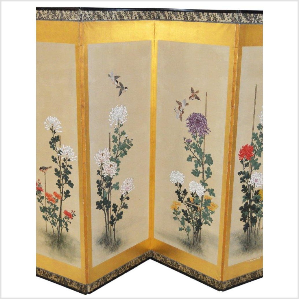 6-Panel Japanese Style Screen Painted with Cherry Blossom Design-3. Asian & Chinese Furniture, Art, Antiques, Vintage Home Décor for sale at FEA Home