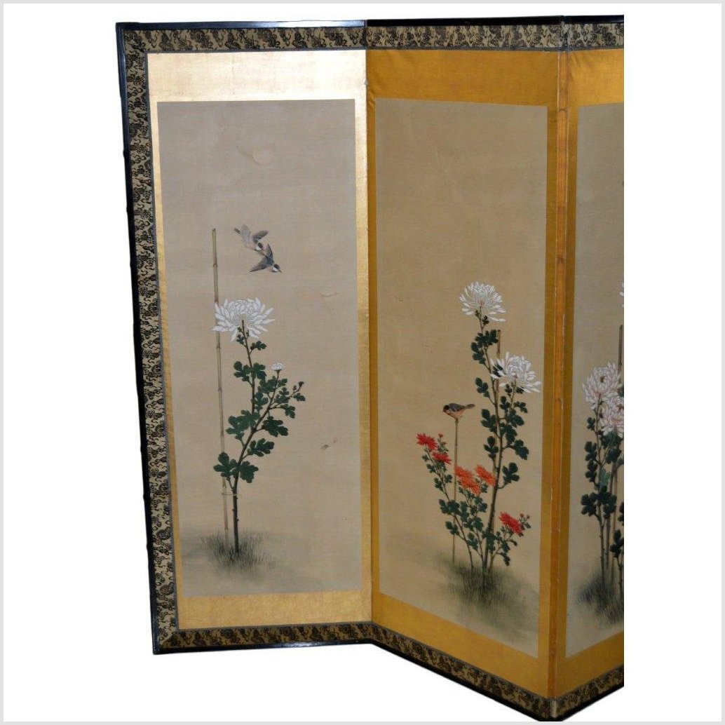 6-Panel Japanese Style Screen Painted with Cherry Blossom Design-4. Asian & Chinese Furniture, Art, Antiques, Vintage Home Décor for sale at FEA Home