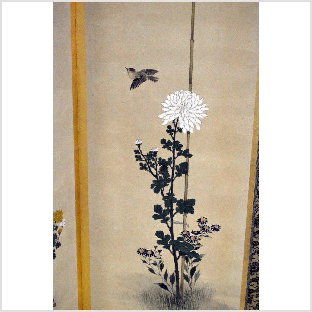 6-Panel Japanese Style Screen Painted with Cherry Blossom Design-5. Asian & Chinese Furniture, Art, Antiques, Vintage Home Décor for sale at FEA Home