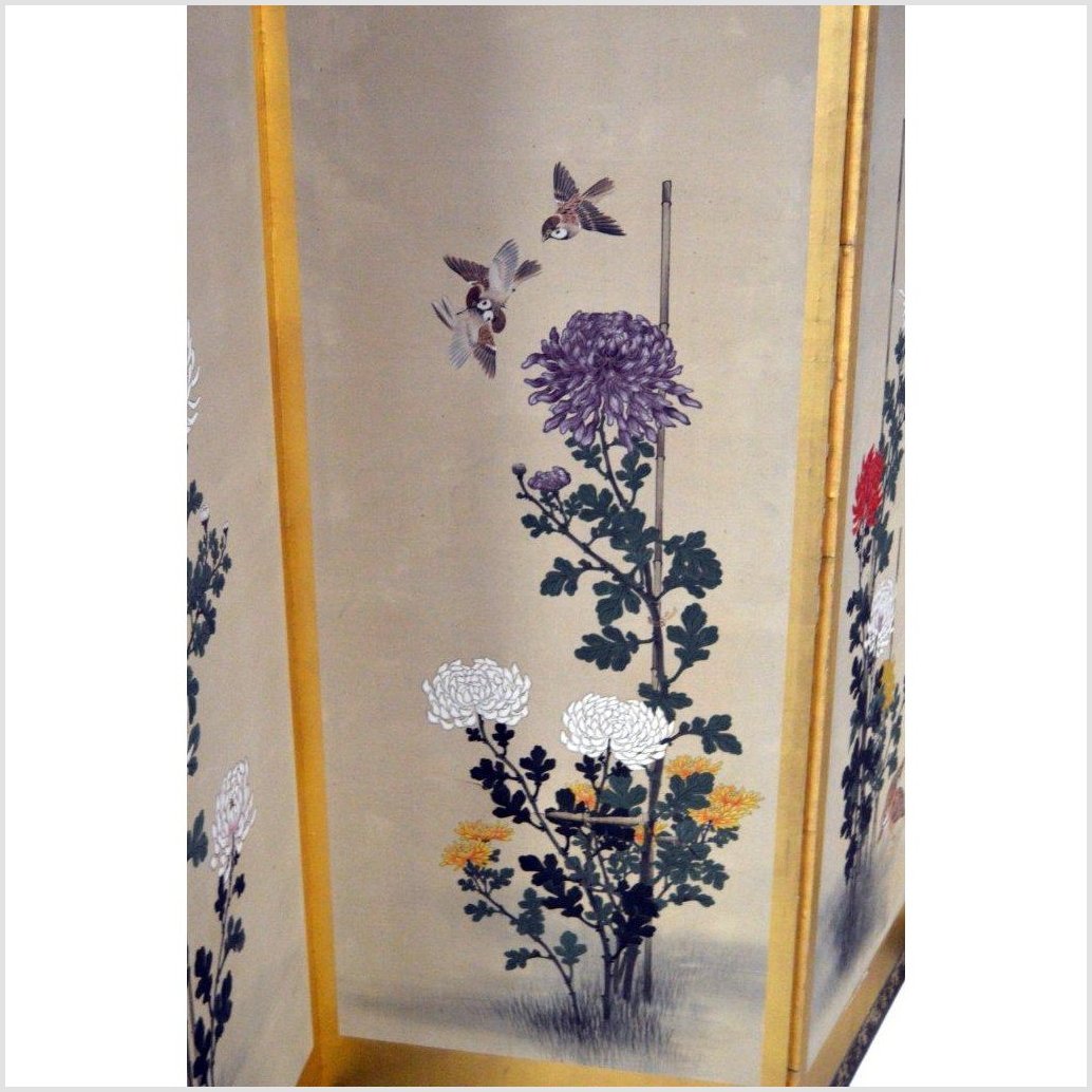 6-Panel Japanese Style Screen Painted with Cherry Blossom Design-7. Asian & Chinese Furniture, Art, Antiques, Vintage Home Décor for sale at FEA Home