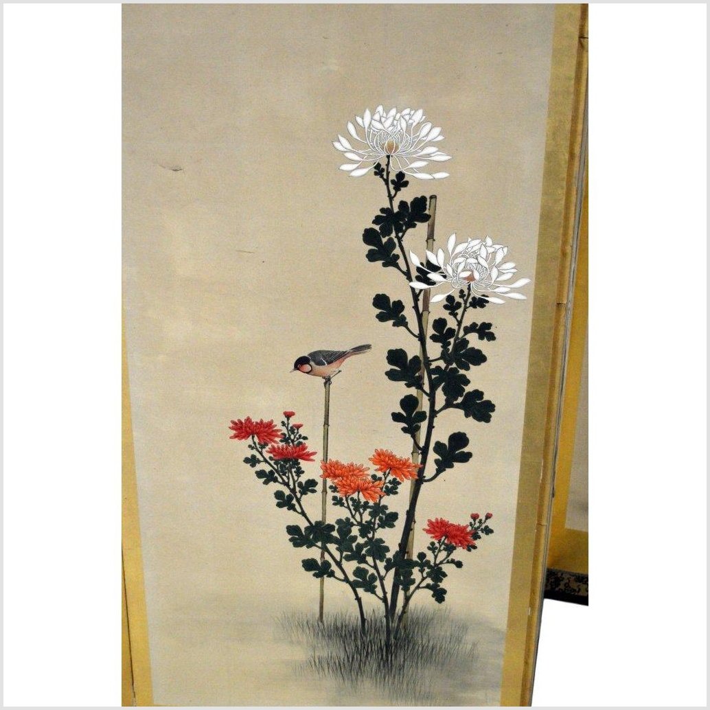 6-Panel Japanese Style Screen Painted with Cherry Blossom Design-8. Asian & Chinese Furniture, Art, Antiques, Vintage Home Décor for sale at FEA Home