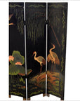4-Panel Black Lacquered Chinoiserie Screen-3. Asian & Chinese Furniture, Art, Antiques, Vintage Home Décor for sale at FEA Home
