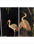 4-Panel Black Lacquered Chinoiserie Screen-6. Asian & Chinese Furniture, Art, Antiques, Vintage Home Décor for sale at FEA Home
