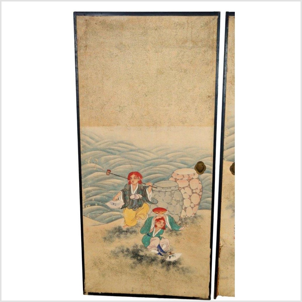 2-Panel Screen Showing Fictional Characters-4. Asian & Chinese Furniture, Art, Antiques, Vintage Home Décor for sale at FEA Home