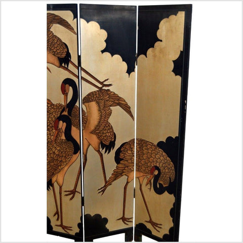 4-Panel Japanese Style Screen Designed with Cranes-YN2879 / YN2886-2. Asian & Chinese Furniture, Art, Antiques, Vintage Home Décor for sale at FEA Home