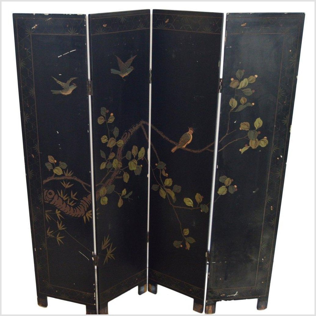 4-Panel Screen Depicting Flock of Cranes-YN2886-10. Asian & Chinese Furniture, Art, Antiques, Vintage Home Décor for sale at FEA Home