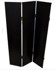4-Panel Black Screen with Bamboo Frame and Designed with Bamboo and Flowers-7. Asian & Chinese Furniture, Art, Antiques, Vintage Home Décor for sale at FEA Home