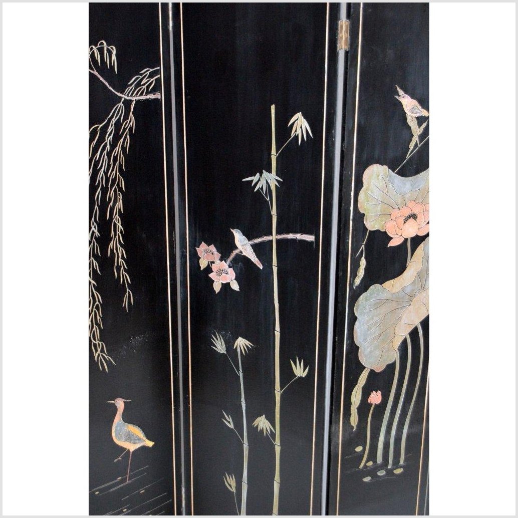 4-Panel Black Screen Designed with Trees, Birds and Flowers-YN2889-4. Asian & Chinese Furniture, Art, Antiques, Vintage Home Décor for sale at FEA Home