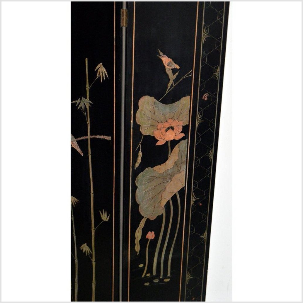 4-Panel Black Screen Designed with Trees, Birds and Flowers-YN2889-5. Asian & Chinese Furniture, Art, Antiques, Vintage Home Décor for sale at FEA Home