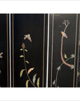 4-Panel Black Screen with Chinoiseries of Flowers, Trees and Birds-11. Asian & Chinese Furniture, Art, Antiques, Vintage Home Décor for sale at FEA Home