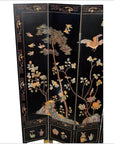 4-Panel Black Screen with Chinoiseries of Flowers, Trees and Birds-3. Asian & Chinese Furniture, Art, Antiques, Vintage Home Décor for sale at FEA Home