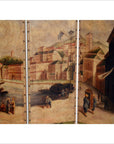 4-Panel Screen Showing Mid-1800s Macau-4. Asian & Chinese Furniture, Art, Antiques, Vintage Home Décor for sale at FEA Home