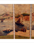 4-Panel Screen Showing Mid-1800s Macau-5. Asian & Chinese Furniture, Art, Antiques, Vintage Home Décor for sale at FEA Home