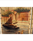 4-Panel Screen Showing Mid-1800s Macau-7. Asian & Chinese Furniture, Art, Antiques, Vintage Home Décor for sale at FEA Home