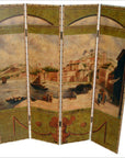 4-Panel Screen Showing Mid-1800s Macau-1. Asian & Chinese Furniture, Art, Antiques, Vintage Home Décor for sale at FEA Home