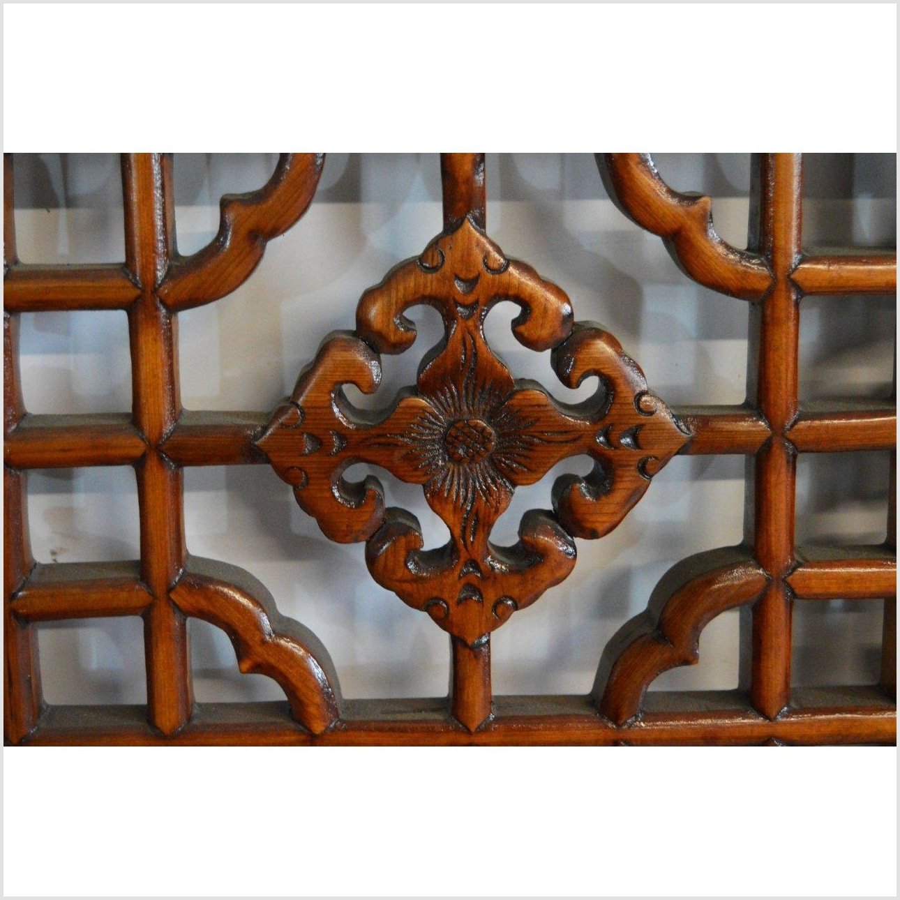 2-Panel Wooden Screen with Open Fretwork-4. Asian & Chinese Furniture, Art, Antiques, Vintage Home Décor for sale at FEA Home