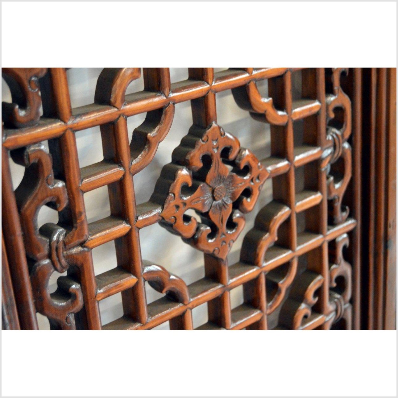 2-Panel Wooden Screen with Open Fretwork-5. Asian & Chinese Furniture, Art, Antiques, Vintage Home Décor for sale at FEA Home