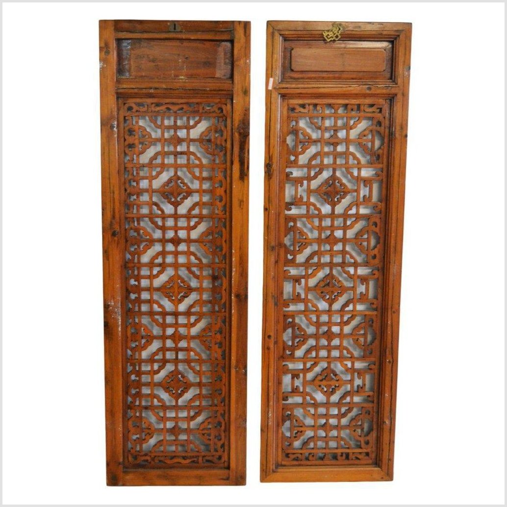 2-Panel Wooden Screen with Open Fretwork-8. Asian & Chinese Furniture, Art, Antiques, Vintage Home Décor for sale at FEA Home