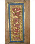 6-Panel Carved Wooden Screen with Indian Calligraphic Inscriptions-5. Asian & Chinese Furniture, Art, Antiques, Vintage Home Décor for sale at FEA Home