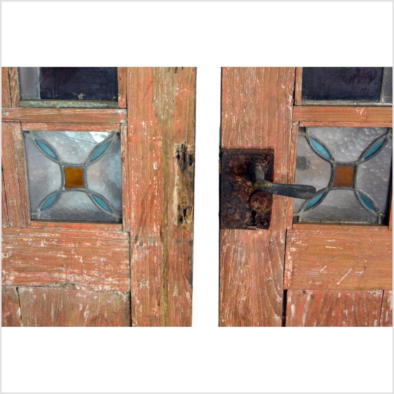 2-Panel Wood Screen with Stained Glass-12. Asian & Chinese Furniture, Art, Antiques, Vintage Home Décor for sale at FEA Home