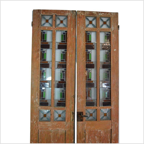 2-Panel Wood Screen with Stained Glass-YN2924-14. Asian & Chinese Furniture, Art, Antiques, Vintage Home Décor for sale at FEA Home