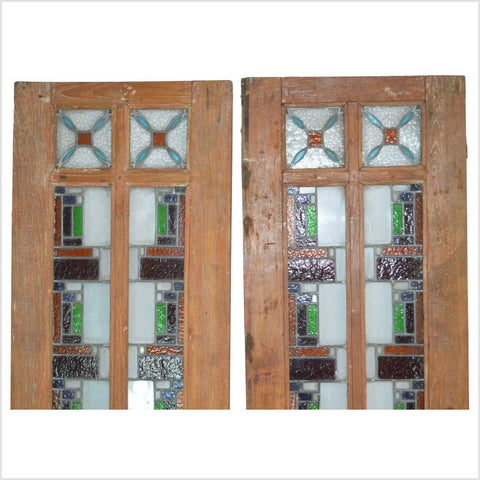 2-Panel Wood Screen with Stained Glass-YN2924-2. Asian & Chinese Furniture, Art, Antiques, Vintage Home Décor for sale at FEA Home