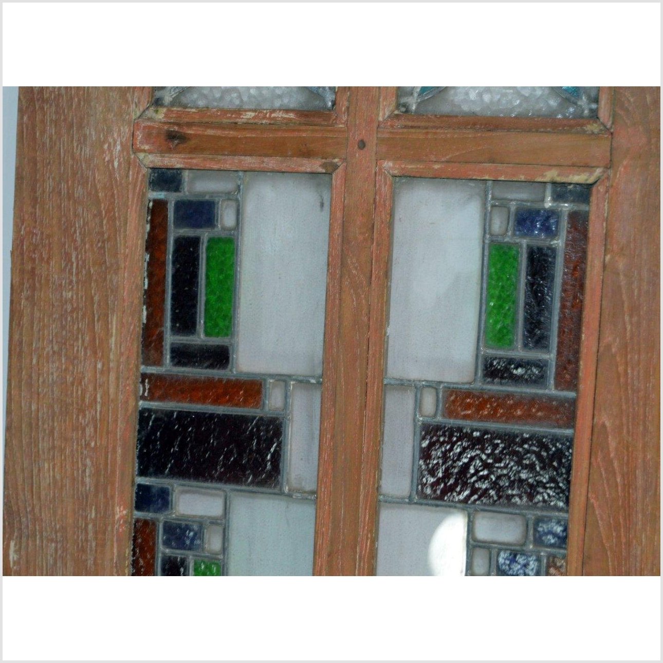 2-Panel Wood Screen with Stained Glass-5. Asian & Chinese Furniture, Art, Antiques, Vintage Home Décor for sale at FEA Home