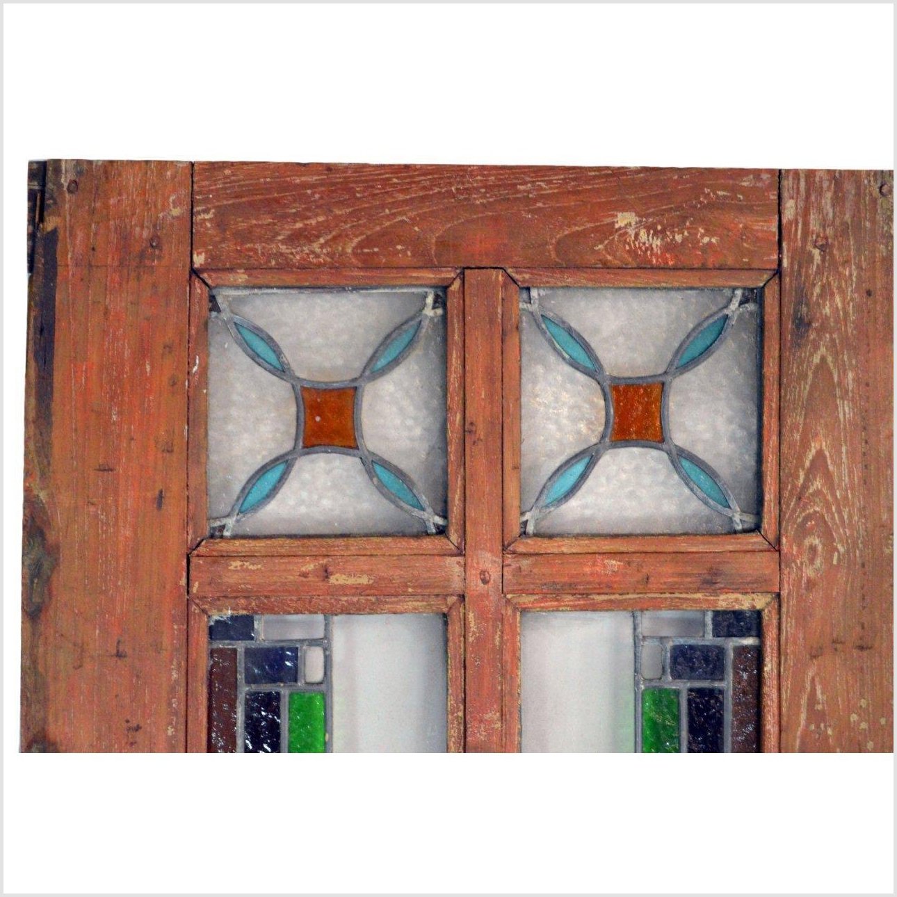 2-Panel Wood Screen with Stained Glass-7. Asian & Chinese Furniture, Art, Antiques, Vintage Home Décor for sale at FEA Home