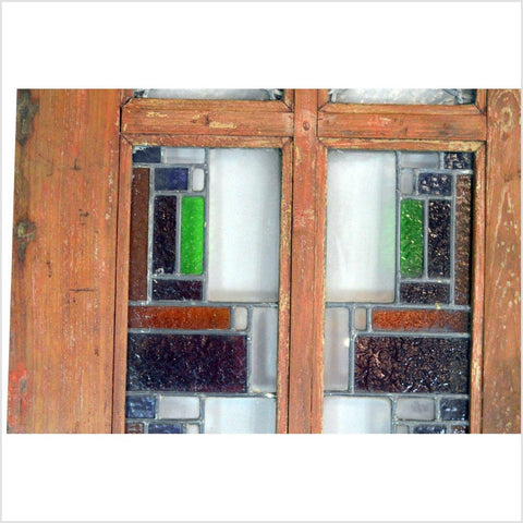 2-Panel Wood Screen with Stained Glass-YN2924-8. Asian & Chinese Furniture, Art, Antiques, Vintage Home Décor for sale at FEA Home