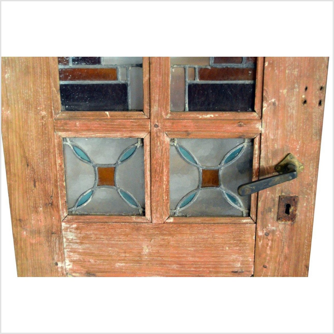 2-Panel Wood Screen with Stained Glass-9. Asian & Chinese Furniture, Art, Antiques, Vintage Home Décor for sale at FEA Home