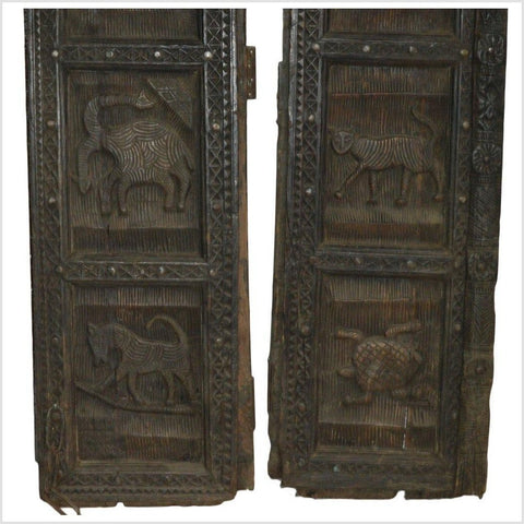 2-Panel Screen Hand Carved with Animals and Intricate Accents-YN2925-3. Asian & Chinese Furniture, Art, Antiques, Vintage Home Décor for sale at FEA Home